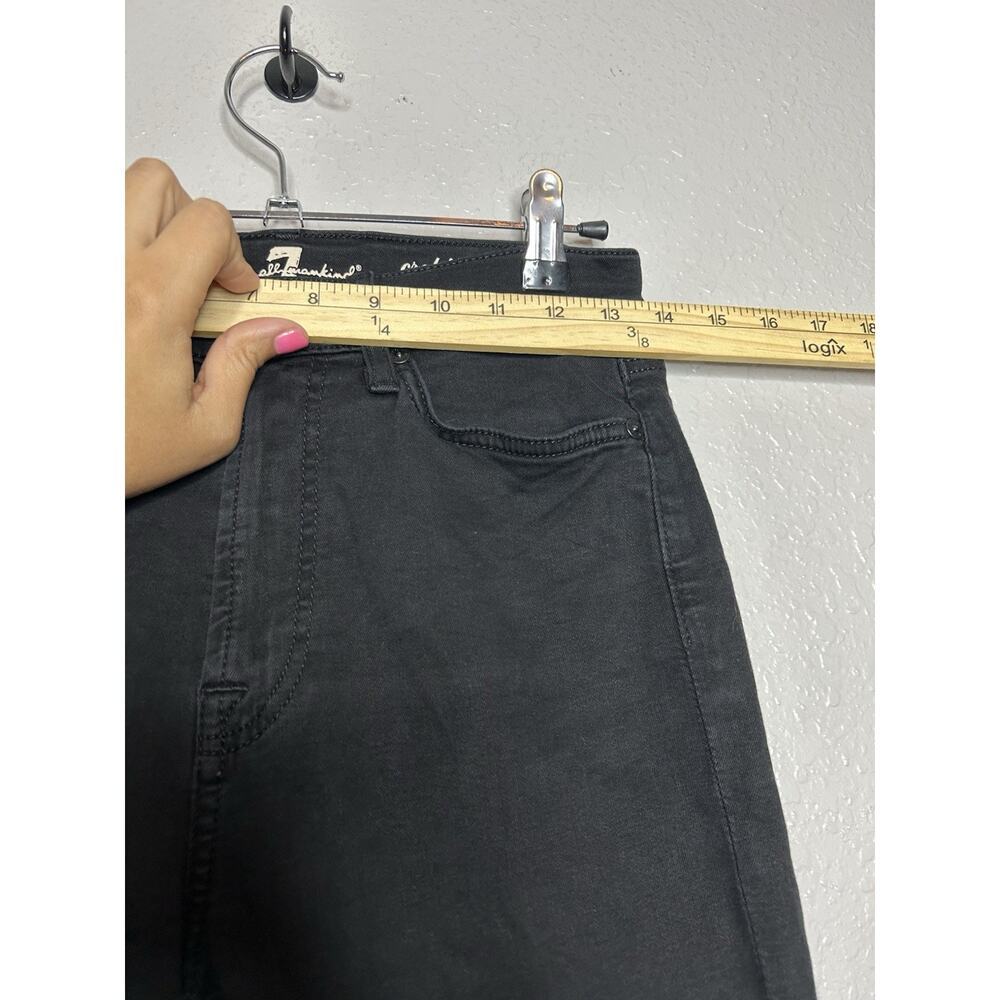 7 For All Mankind Women's Cropped Gwenevere Mid Rise Black Jean Size 27 - Picture 6 of 8